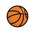 Basketball ball vector icon. Basket ball logo illustration flat isolated design orange minimal symbol