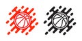 Basketball ball vector icon isolated on white. Basketball logo design. Sport logo. Royalty Free Stock Photo