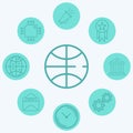 Basketball ball vector icon sign symbol Royalty Free Stock Photo