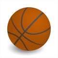 Basketball ball on white background casts shadow, vector Royalty Free Stock Photo