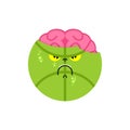 Basketball ball Zombie isolated. Green dead ball and brain. vector illustration