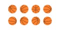 Basketball balls hand drawn icons. Sports equipment vector symbol. Royalty Free Stock Photo