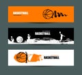Basketball banner, set of sports templates for the tournament, abstract ball