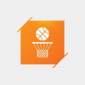 Basketball basket and ball icon. Sport symbol. Royalty Free Stock Photo