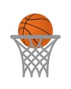 Basketball Basket and Ball Vector Icon. Isolated