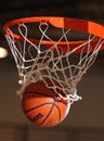 Basketball Basket With Basketball