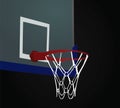 Basketball basket on black background Royalty Free Stock Photo