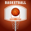 Basketball basket, hoop, ball isolated on white background Royalty Free Stock Photo