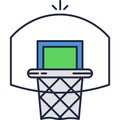 Basketball basket hoop with net vector icon Royalty Free Stock Photo