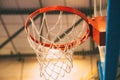 Basketball basket inside sports hall Royalty Free Stock Photo