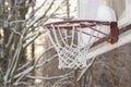 Basketball basket covered with frost Royalty Free Stock Photo