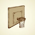 Basketball basket . Vector drawing Royalty Free Stock Photo