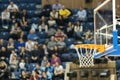 Basketball board and basket with fans in the background. Basketball basket in the background of the audience Royalty Free Stock Photo