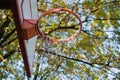 Basketball board and hoop in the park Royalty Free Stock Photo