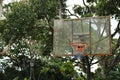 Basketball board made from fiber glass installed outside the park