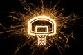 Basketball board in sparks Royalty Free Stock Photo