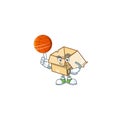 With basketball box cardboard open for goods packaging