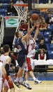 Basketball boys rebound Royalty Free Stock Photo