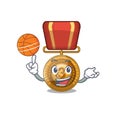 With basketball bronze medal isolated with the mascot Royalty Free Stock Photo