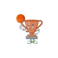 With basketball bronze trophy for the third winner. Royalty Free Stock Photo