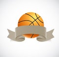 Basketball with brown ribbon