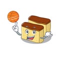 With basketball castella cake isolated in the cartoon