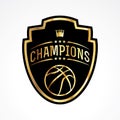 Basketball Champions Badge Emblem Illustration