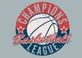 Basketball Champions league distressed print