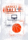 Basketball Championship typographical vintage stencil spray grunge style poster. Retro vector illustration.