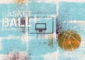 Basketball Championship typographical vintage stencil spray grunge style poster. Retro vector illustration.