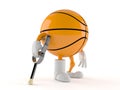 Basketball character with broken leg