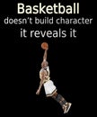 Basketball character quote shooting hoops