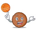 With basketball chocolate biscuit character cartoon