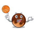 With basketball chocolate donut character cartoon