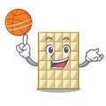 With basketball chocolate white in the shape character