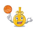 With basketball christmas ball gold isolated the mascot Royalty Free Stock Photo
