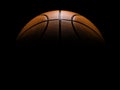 Basketball close-up on black background Royalty Free Stock Photo