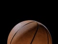 Basketball close-up on black background Royalty Free Stock Photo