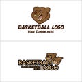Basketball club bear head mascot logo design