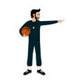 Basketball Coach Character Design Illustration