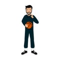 Basketball Coach Character Design Illustration