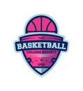 Basketball college league vintage label