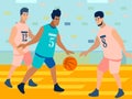 Basketball competition. In minimalist style. Cartoon flat raster