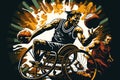 Basketball competition paraplegic man with wheelchair sports ball