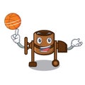With basketball concrete mixer character cartoon Royalty Free Stock Photo