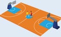 Basketball court arena match game basket player Royalty Free Stock Photo