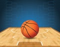 Basketball Court and Ball Tournament Illustration Royalty Free Stock Photo