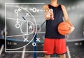 Basketball court on board Royalty Free Stock Photo