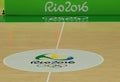 The basketball court in Carioca Arena 1 during Rio 2016 Olympic Games