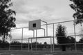 Basketball court on a cloudy day